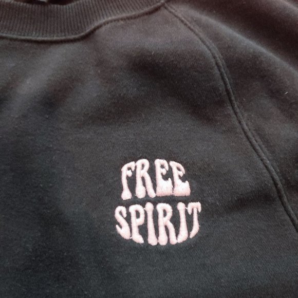 NOBO Free Spirit black winter crop top sweatshirt women's size M - Picture 3 of 5